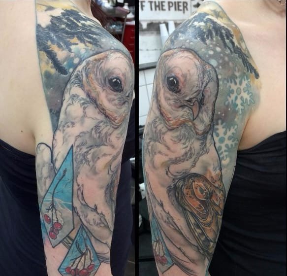 精致的扣人心弦的绘画风格纹身图案来自凯特