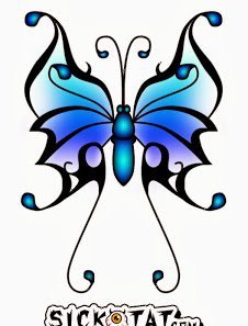 漂亮的多式样的蝴蝶纹身图案手稿素材