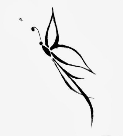 漂亮的多式样的蝴蝶纹身图案手稿素材