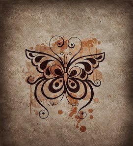 漂亮的多式样的蝴蝶纹身图案手稿素材