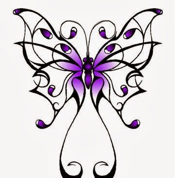 漂亮的多式样的蝴蝶纹身图案手稿素材