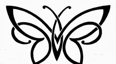 漂亮的多式样的蝴蝶纹身图案手稿素材
