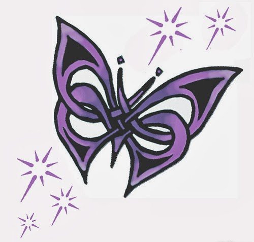 漂亮的多式样的蝴蝶纹身图案手稿素材