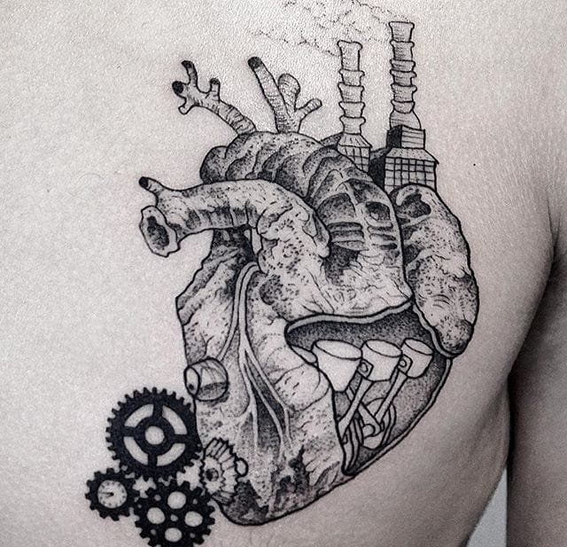 奇妙的黑色的几何点刺纹身图案