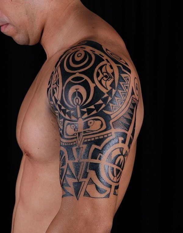5款男性帅气的黑色大臂图腾护甲纹身图案