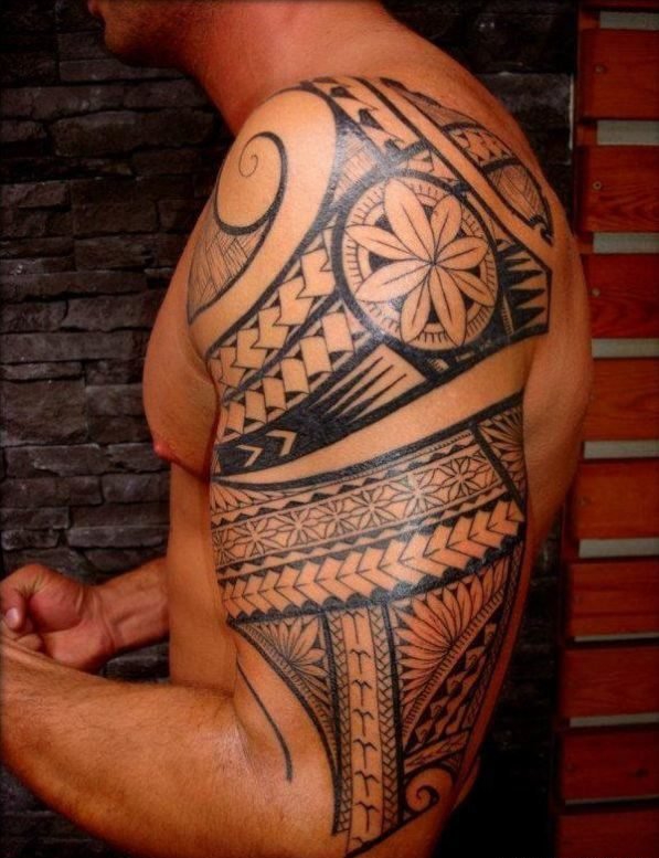 5款男性帅气的黑色大臂图腾护甲纹身图案