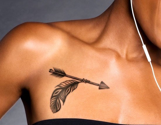 15款女性身上简单的弓箭纹身图案