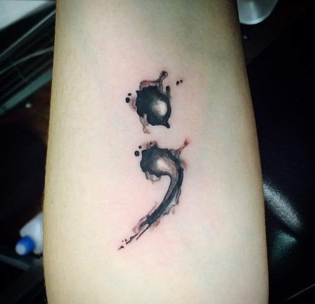 多款清新的简单的分号纹身图案