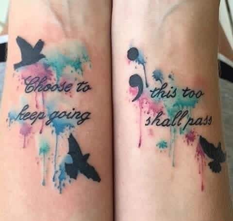 多款清新的简单的分号纹身图案