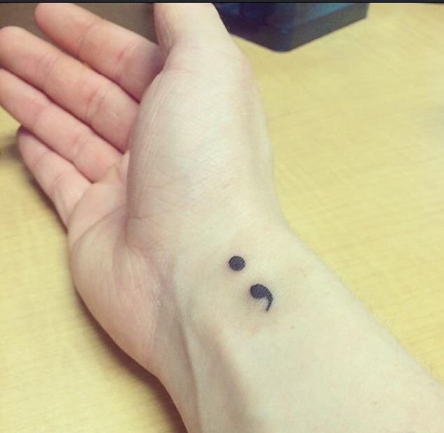 多款清新的简单的分号纹身图案