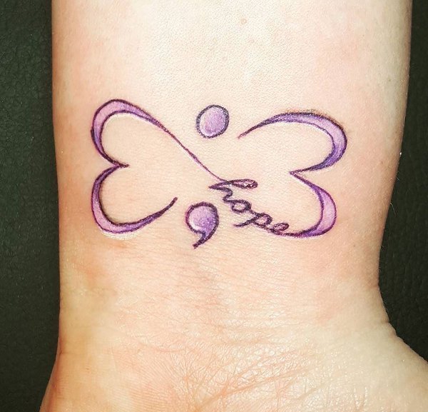 多款清新的简单的分号纹身图案