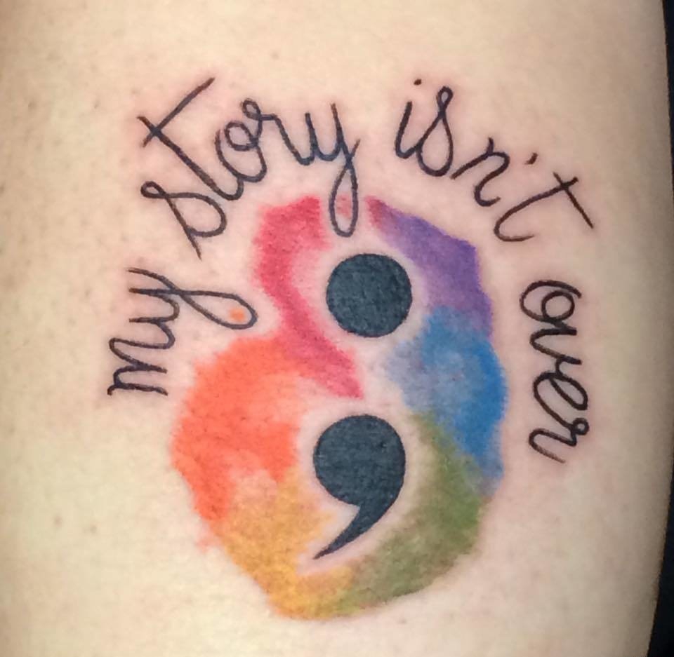 多款清新的简单的分号纹身图案