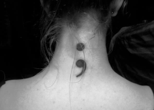 多款清新的简单的分号纹身图案