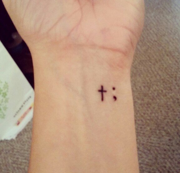 多款清新的简单的分号纹身图案