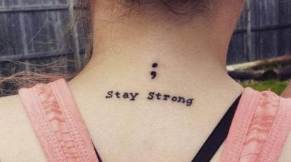 多款清新的简单的分号纹身图案