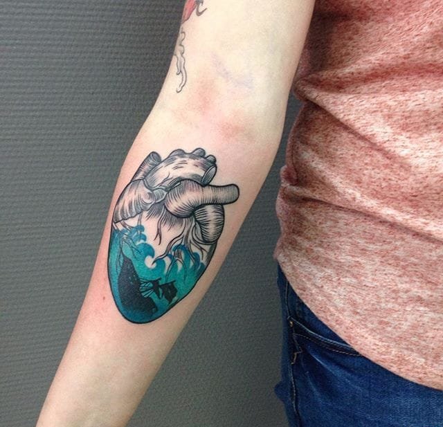 18款超漂亮机械心脏纹身图案