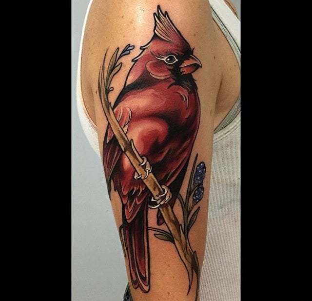 漂亮的水彩纹身鸟纹身图案