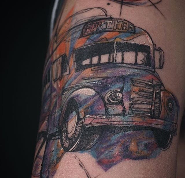 抽象的写生风格素描水彩纹身图案来自于纹身师纳迪