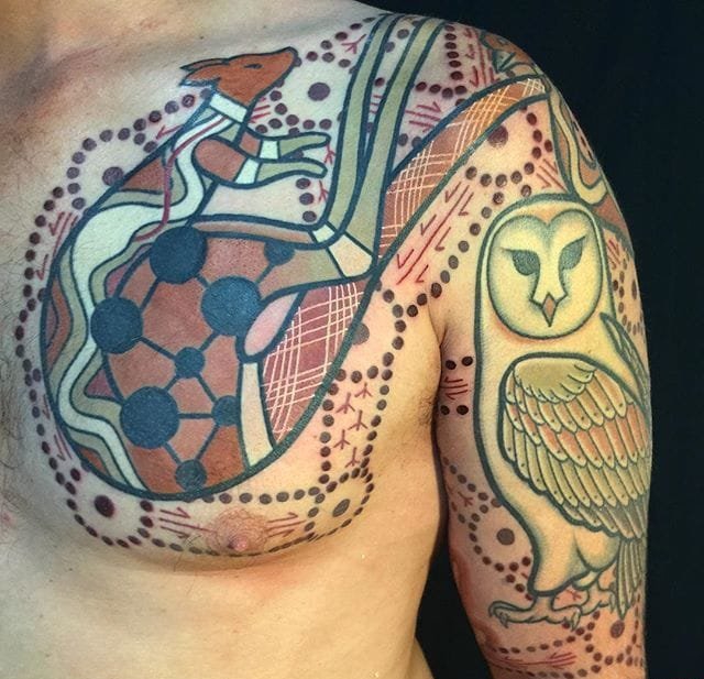 非常受启发的原始生物纹身图案来自于纹身师卢