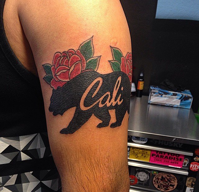 多款帅气的花臂熊纹身图案