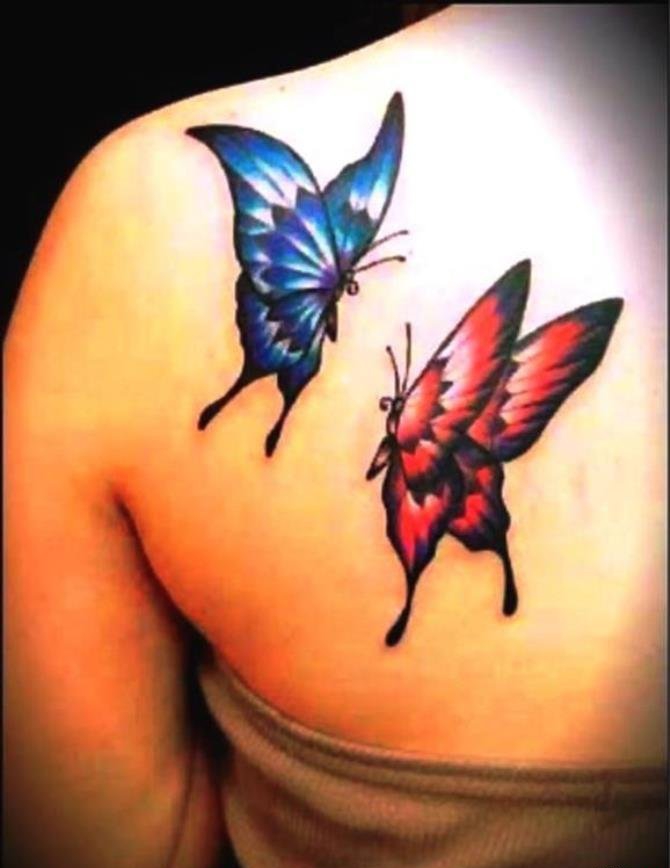 女性喜欢的漂亮的蝴蝶纹身图案