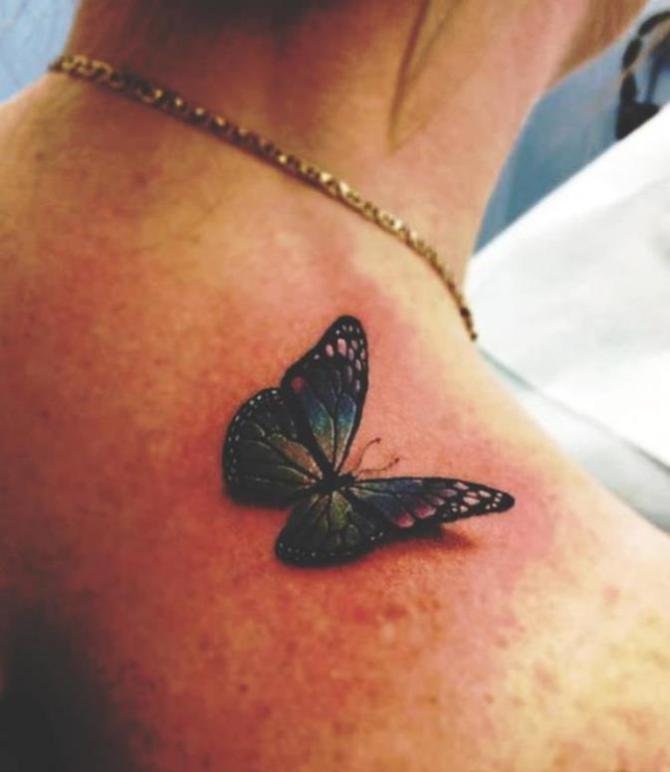 女性喜欢的漂亮的蝴蝶纹身图案