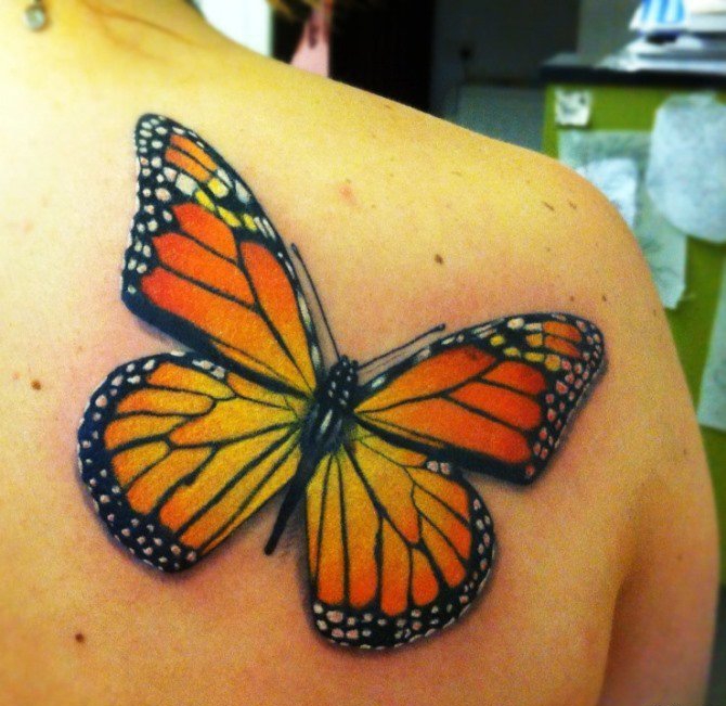 女性喜欢的漂亮的蝴蝶纹身图案