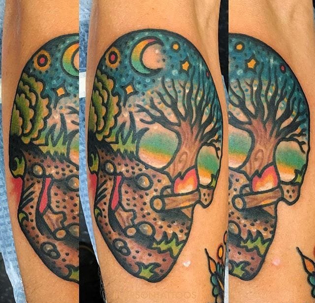 漂亮的超现实主义人物肖像纹身图案