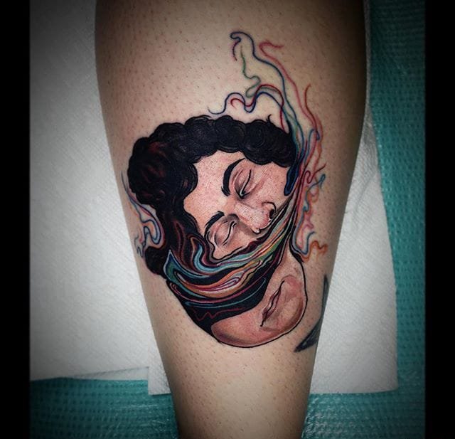 漂亮的超现实主义人物肖像纹身图案