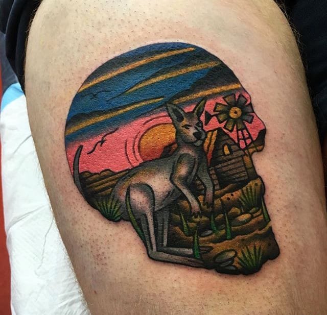 漂亮的超现实主义人物肖像纹身图案