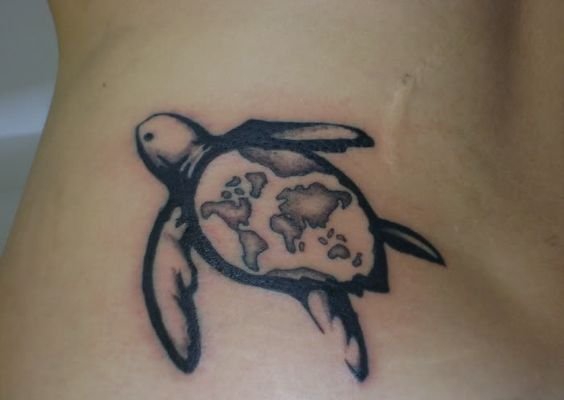 即可爱又帅气的乌龟图腾纹身图案