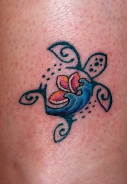 即可爱又帅气的乌龟图腾纹身图案