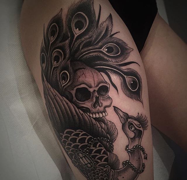 奇异的黑白灰色纹身图案来自男纹身师卢波(Lupo Horiokami)