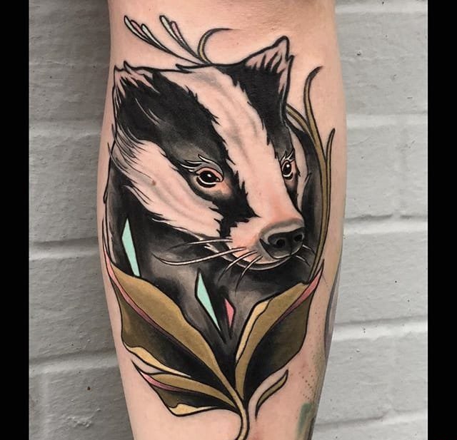 新传统风格的动物头像纹身图案来自于纹身师布莱恩