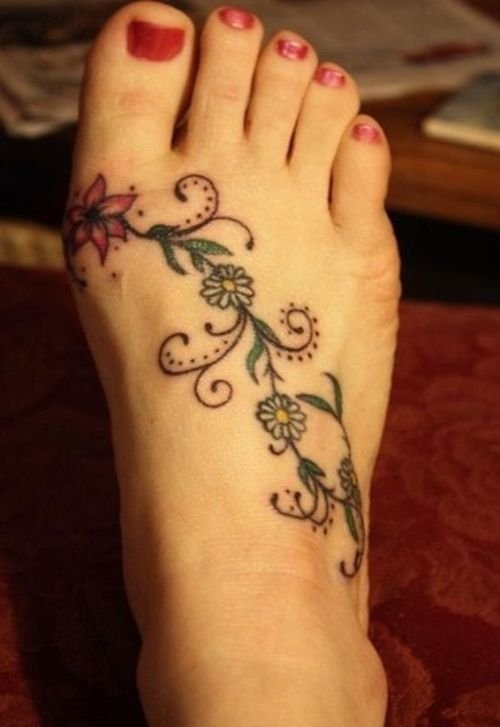 30多款女性身上漂亮的雏菊花纹身图案