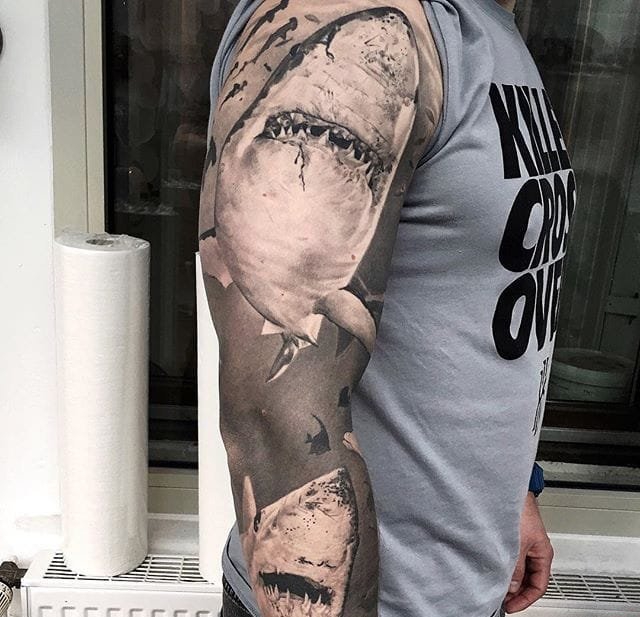 2016年最强烈的现实主义风格花臂纹身图案