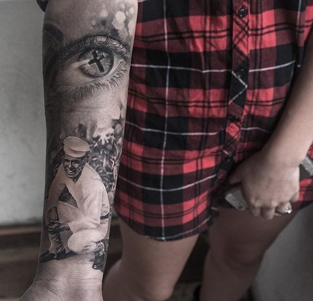 2016年最强烈的现实主义风格花臂纹身图案