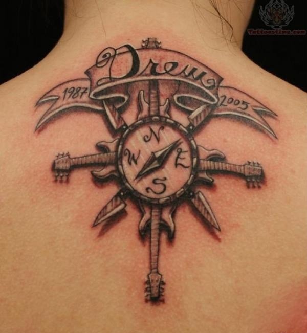 多款漂亮的指南针罗盘纹身图案