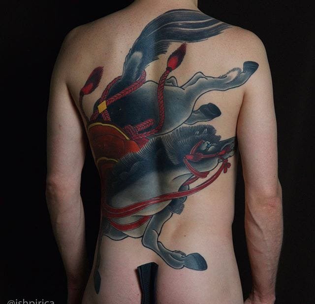 超霸气的大面积动物纹身龙和蛇和鱼纹身图案