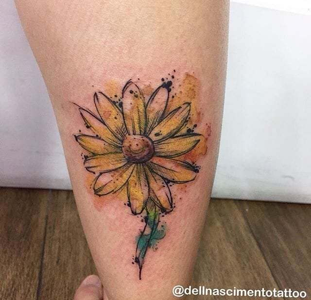 精致的水彩纹身图案来自于纹身师戴尔