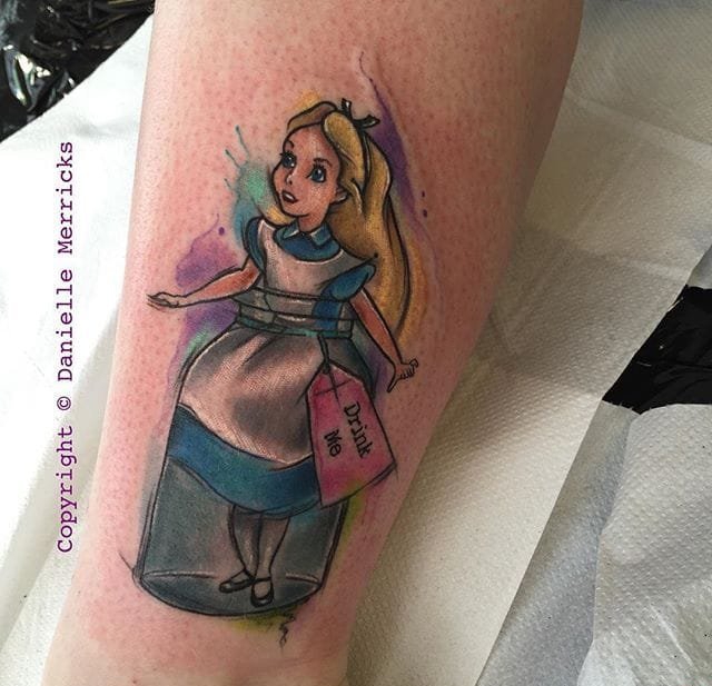 美丽的彩色纹身水彩纹身图案来自于男纹身师丹尼尔