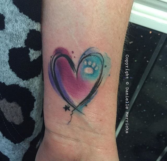 美丽的彩色纹身水彩纹身图案来自于男纹身师丹尼尔