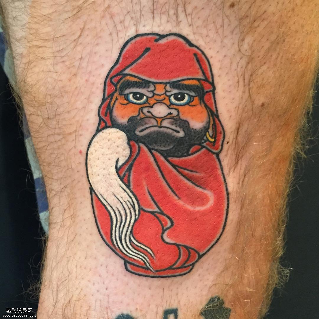 大腿达摩纹身图案