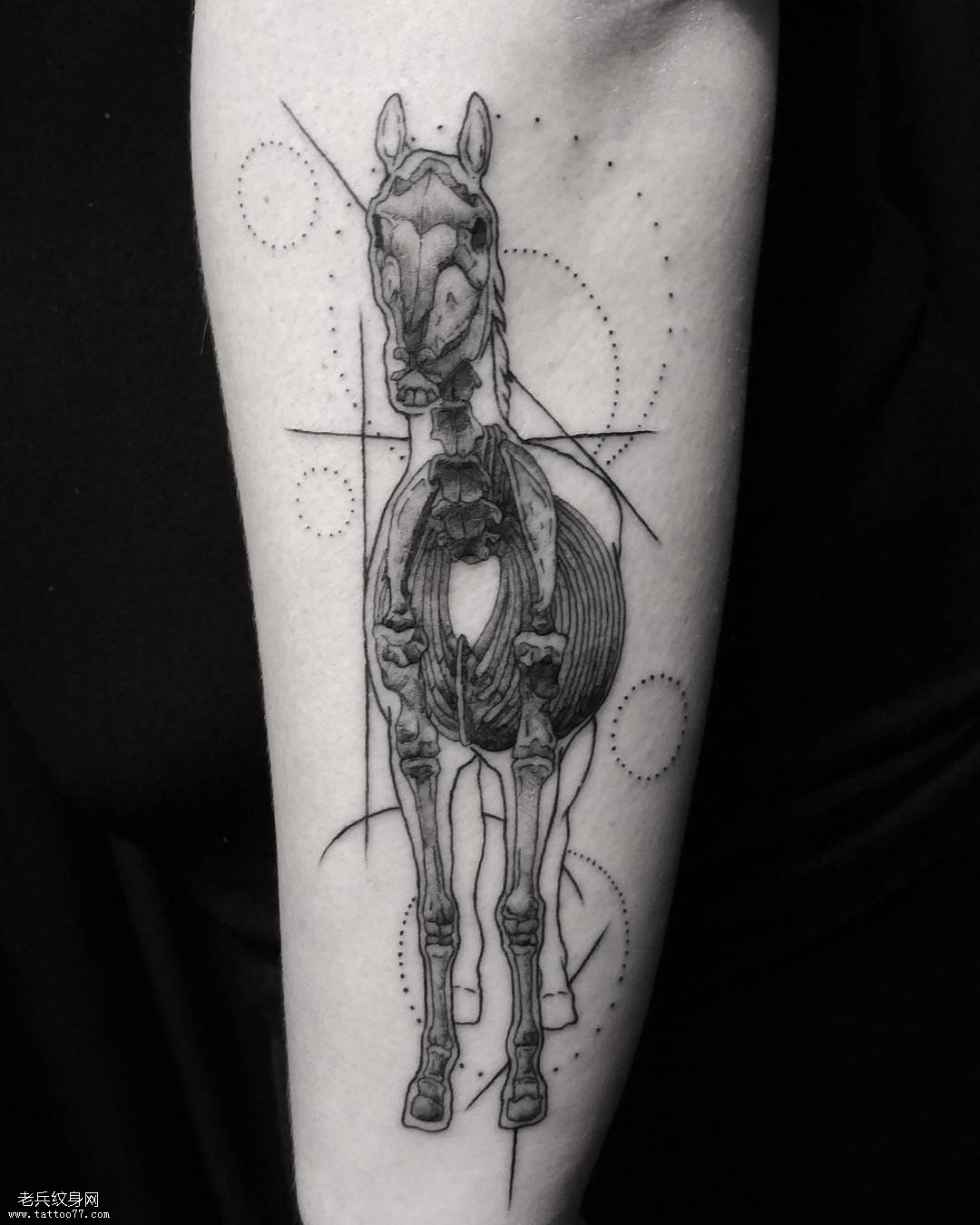 几何马纹身图案