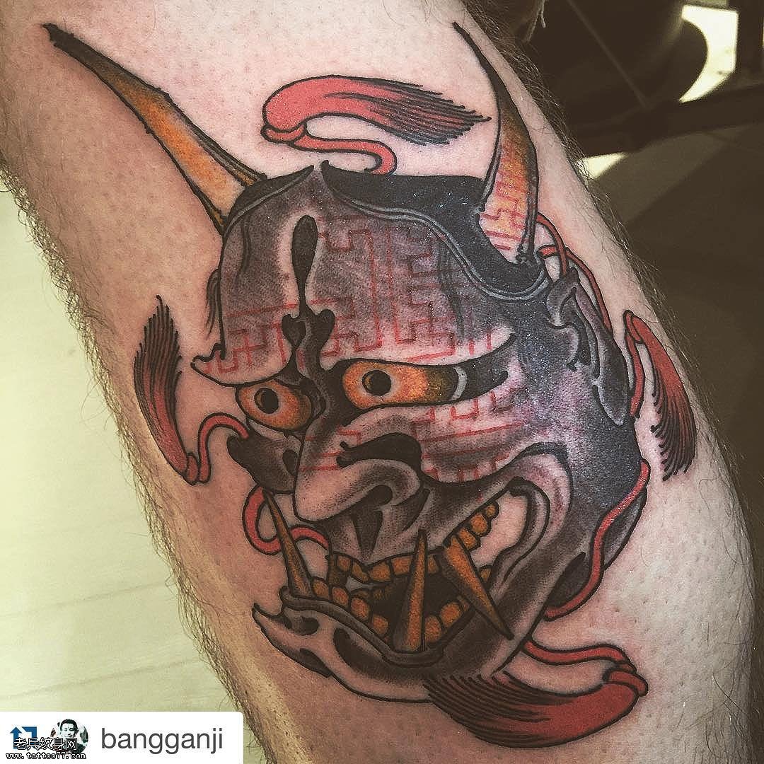 小腿般若纹身图案