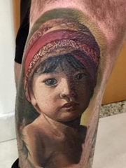 12款超现实主义彩色纹身水彩人物肖像纹身图案