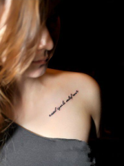 美女锁骨小清新英文字字母纹身图案