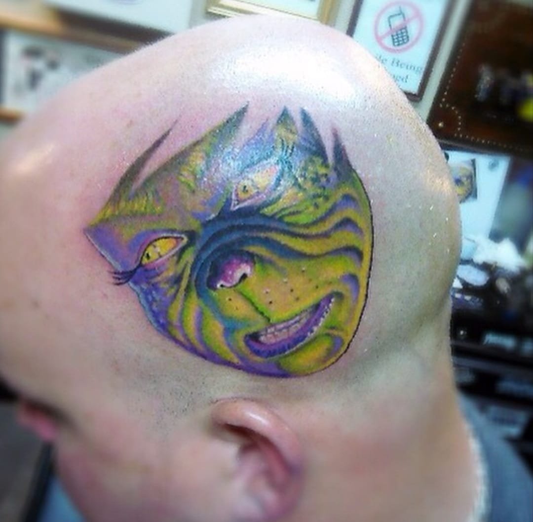 搞笑卡通纹身彩色线条鬼精灵电影里的纹身图案