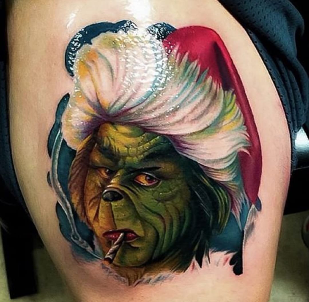 搞笑卡通纹身彩色线条鬼精灵电影里的纹身图案