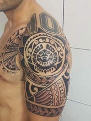 25款男性黑色手臂线条纹身点刺技巧半甲纹身图案